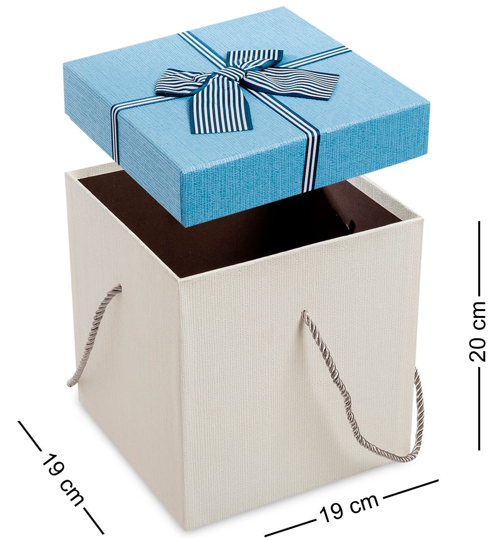 WG-10-A Набор коробок из 3шт «Куб» цв.бел./голуб.