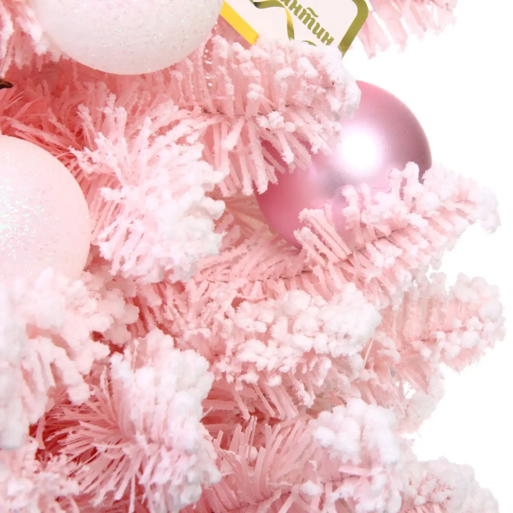 Елка декоративная «Нежность» 90 см, ПВХ с белым напылением (136 веток), Розовый