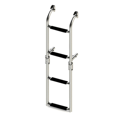 Трап складной с вертикальным креплением, 4 черных ступени (ширина 220 мм.) (10269515)