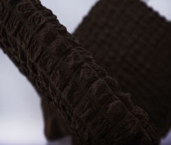 Чехол на стул с оборкой, цвет Кофе, Набор 6 шт.