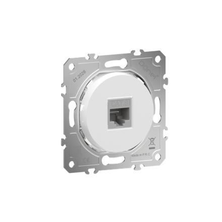 Розетка компьютерная RJ45 cat.6 на 1 порт,  цвет глянцевый белый,  серия D16,  Donel