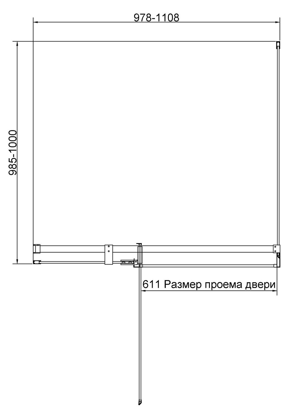 Душевой уголок Экстенза (Extenza) Vincea VSR-4EX101110CL, 1000/1100*1000, хром, стекло прозрачное