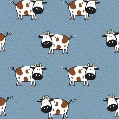 Cute cows seamless pattern. childish background. Vector illustration