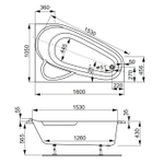 Акриловая ванна Vagnerplast SELENA 160x105 Left