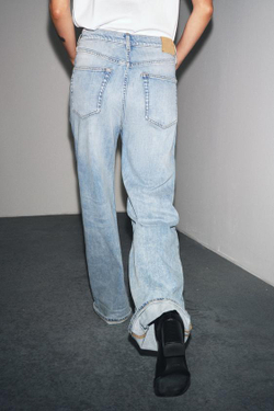 ZARA ДЖИНСЫ BAGGY С НИЗКОЙ ПОСАДКОЙ — ZW COLLECTION, СИНИЙ