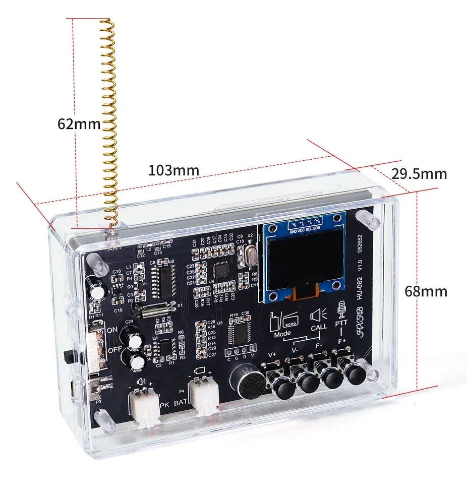 Набор для самостоятельной сборки и пайки "Радиоприемник 87-108 МГц" с пружинной антенной