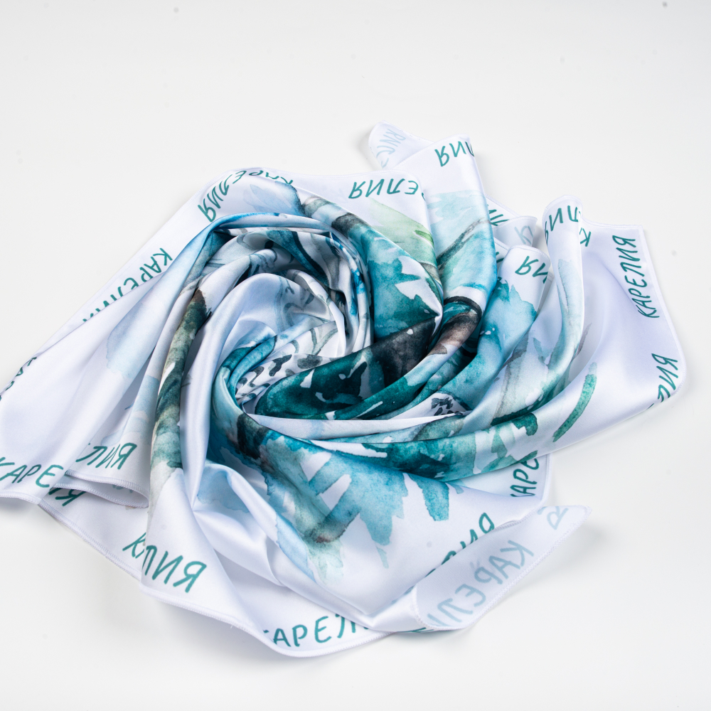 Шейный платок «Полярная сова», 70×70 см