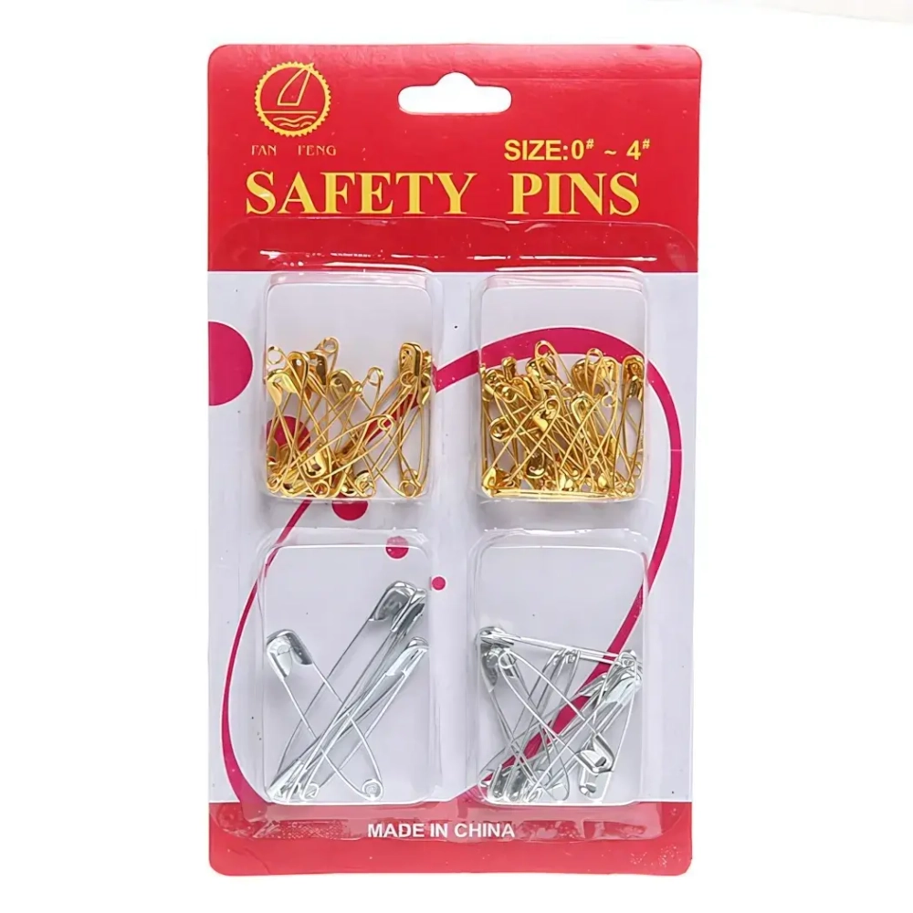 Булавки английские 55-85шт «Favorite Hous», цвет золото и серебро