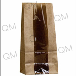 Крафт пакет с продольным окном 120(50)*80*250 мм (1 слой) бурый 70г/м2, 600шт