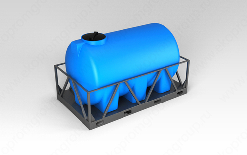 Емкость пищевая в обрешетке ЭкоПром H 3000 л. горизонтальная (253x148x156см;синий) - арт.555725