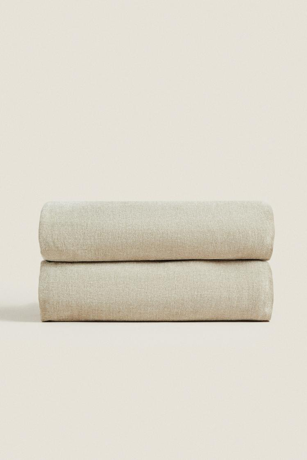 ZARA HOME ПЛЕД ИЗ СИНЕЛИ, СВЕТЛО-КОРИЧНЕВЫЙ