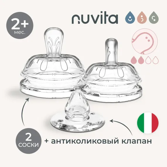 Соска Nuvita Anti-Colic силикон (средний поток) 2 шт.