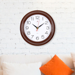 Часы настенные круглые d21см "Классика", корпус коричневый