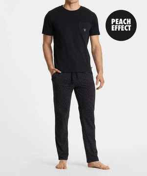 Пижама мужская с коротким рукавом и брюками Atlantic NMP-359/02,темно-синий + темно-синий