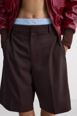 ZARA X HARRY LAMBERT ШОРТЫ -БЕРМУДЫ, КОРИЧНЕВЫЙ