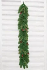 Хвойная гирлянда Байкальская с шишками 270 см., Леска+ПВХ, ЕлкиТорг (23048)