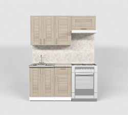 Кухонный гарнитур Лира макси 1800 мм (Квадро шимо светлый/Белый, Малага)