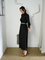 Платье-рубашка в черном