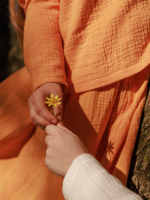 Юбка удлинённая Mjölk Mustard, из муслина