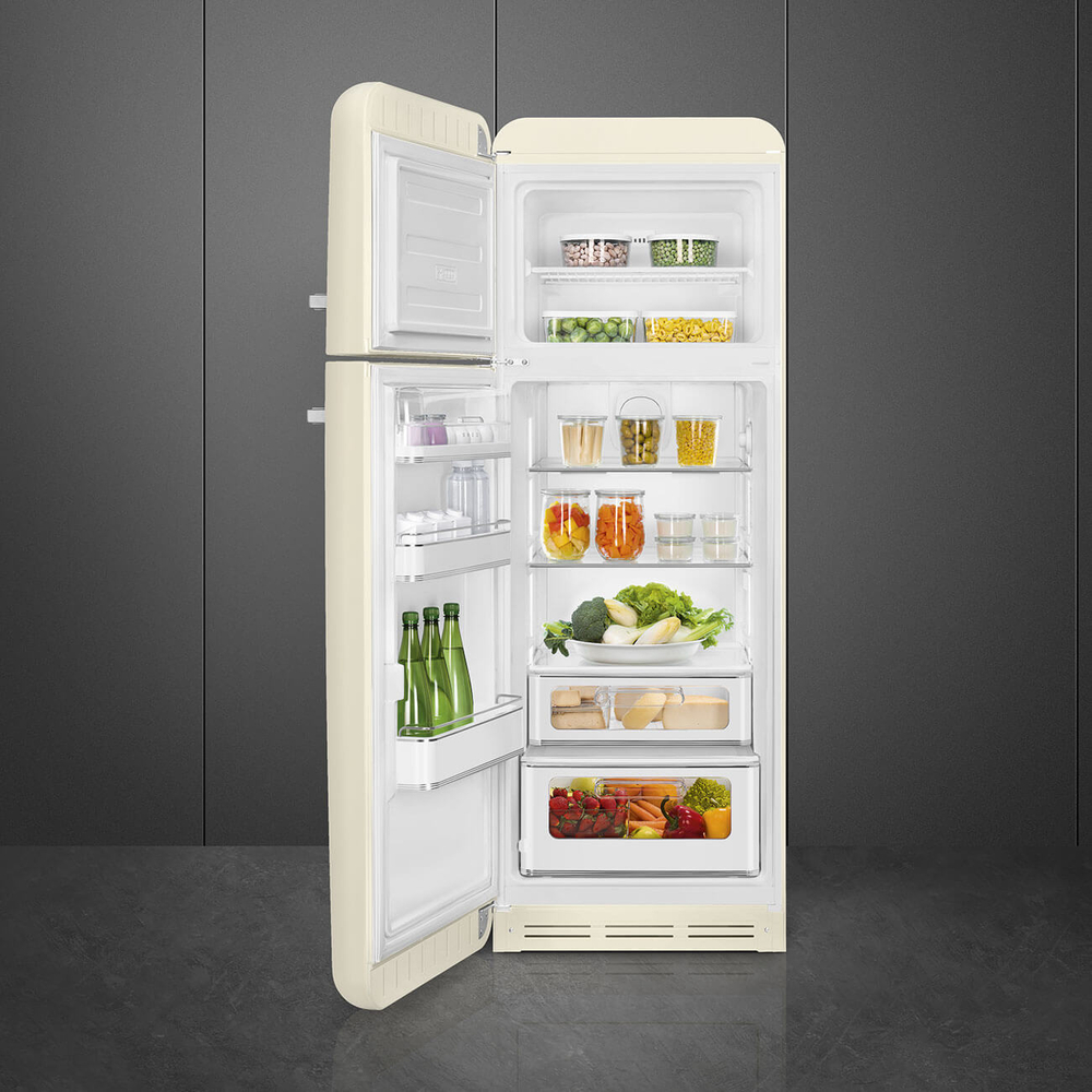 Отдельностоящий двухкамерный холодильник Smeg FAB30LCR5 внутри