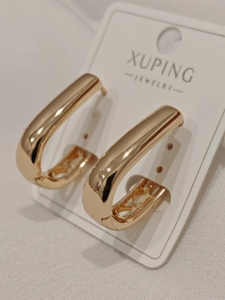 Серьги Xuping «Золотая линия» Gold 18K