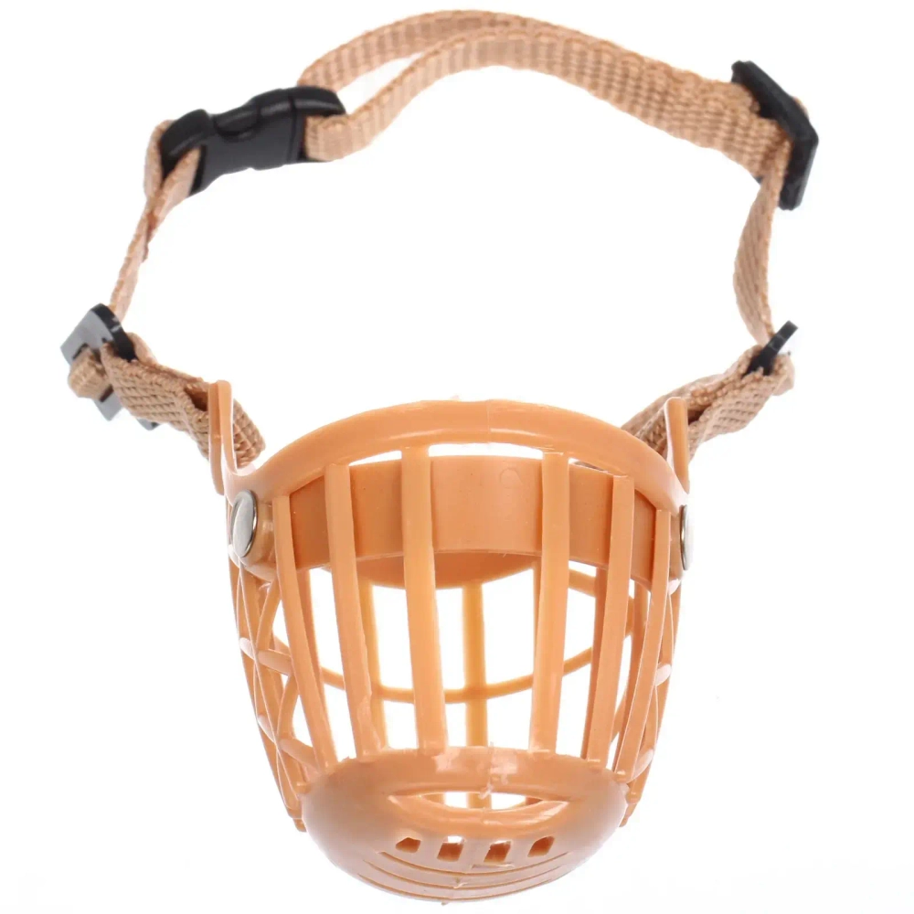 Намордник гуманный из гибкого пластика «Мой Бро», цвет светло - бежевый, №2 (лейбл)