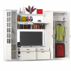 Стенка Ливерпуль 8 Белый/Ясень ваниль