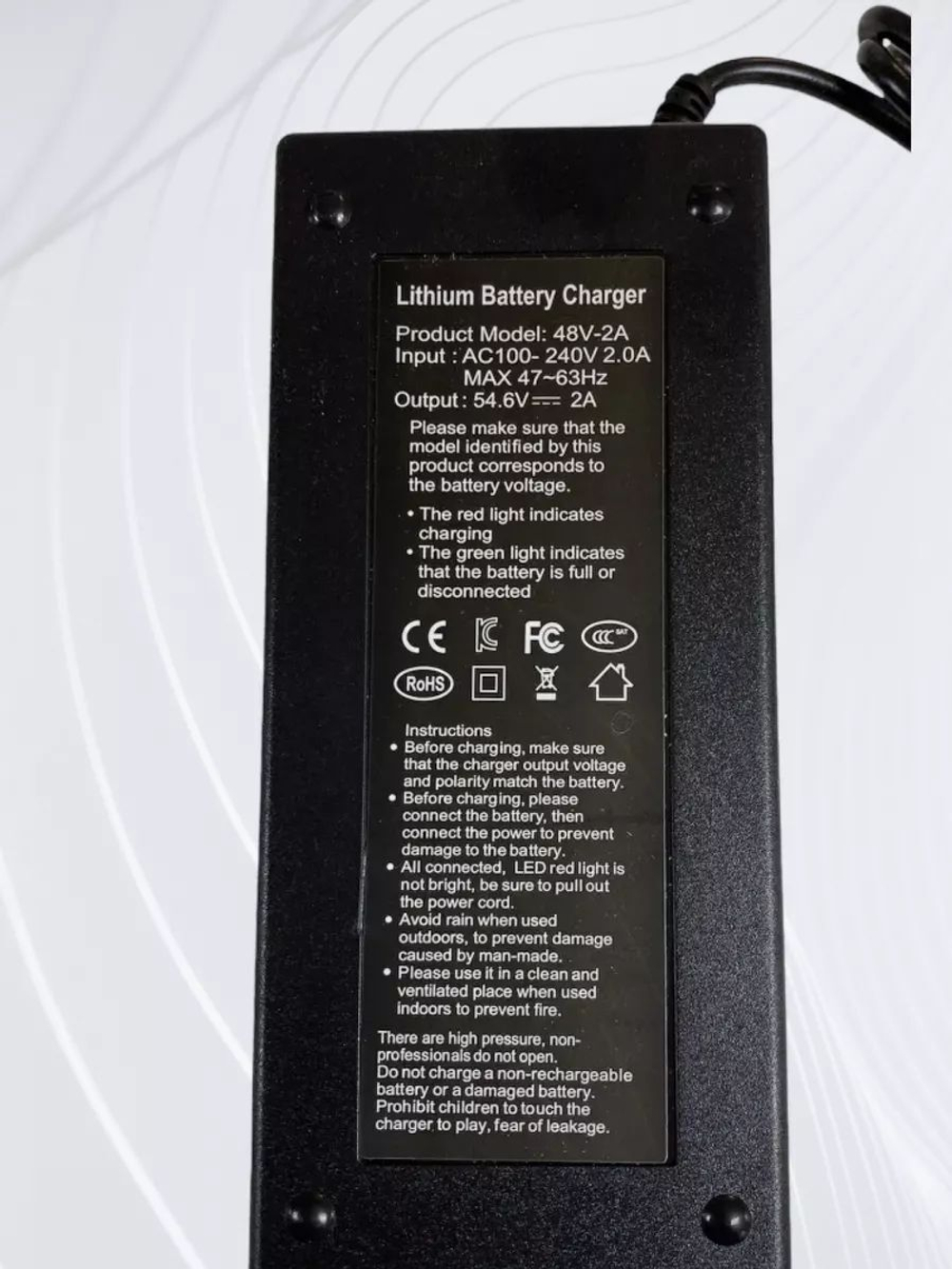 Зарядное устройство для электросамоката Kugoo G-Booster, C1 Plus, G2 Pro, ES3, V1, Joyor Y5S (48V 2A)