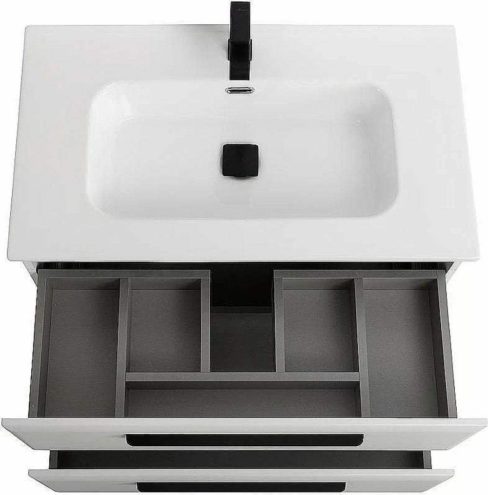 Тумба с раковиной Cezares ECO-CER-N 80 ECO-CER-N-800-2C-SO-BO белая матовая