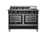 Варочный центр Bertazzoni, 6 газовых конфорок, два многофункциональных электрических шкафа, Heritage, 120 см Черный матовый