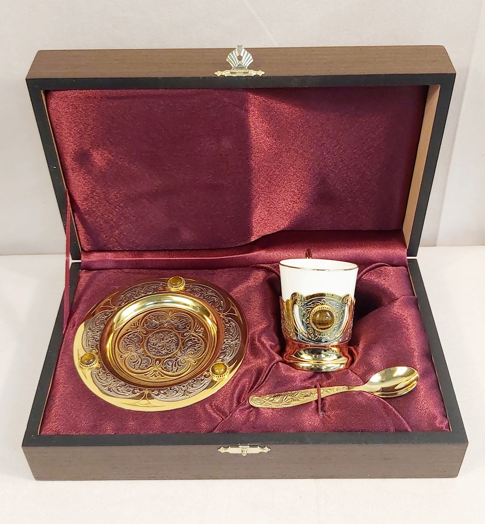 Кофейный набор Златоуст "Тигровый глаз"