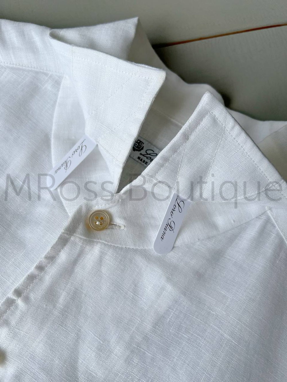 Льняная белая рубашка Loro Piana Andre