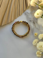 Браслет из бисера "Змейка" 19 см ручной работы с камнем Турмалин