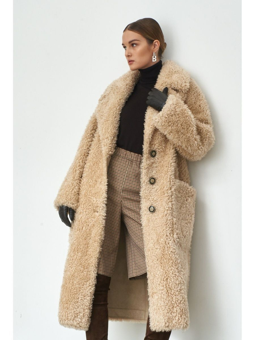 Шуба женская чебурашка тедди эко, SilverFox (арт. S1046cb)