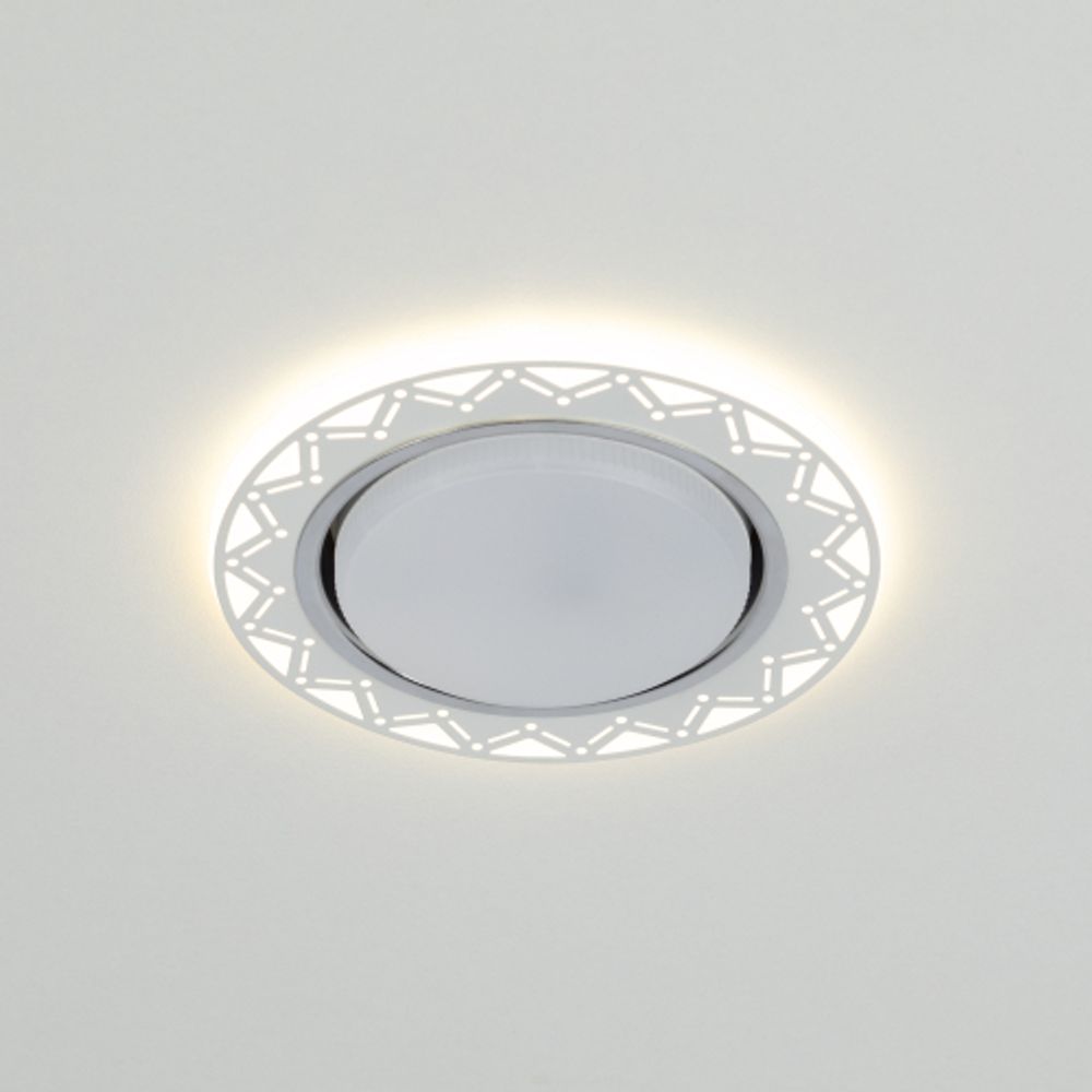 Светильник встраиваемый cо светодиодной подсветкой ЭРА DK LD27 WH/WH под лампу GX53 белый/белый | Встраиваемые LED светильники