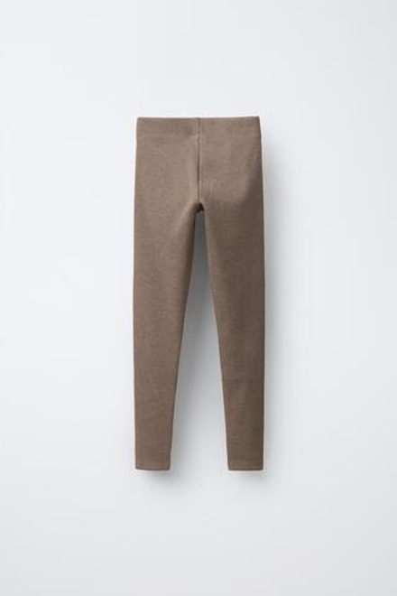 ZARA ЛЕГИНСЫ В РУБЧИК, РЫЖЕВАТО-КОРИЧНЕВЫЙ МЕЛАНЖ