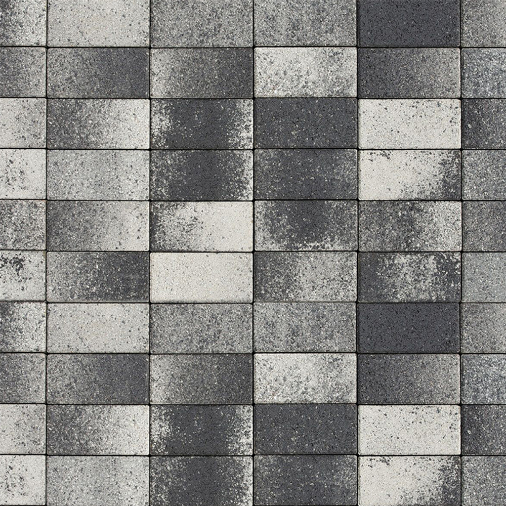 Тротуарная плитка ПРЯМОУГОЛЬНИК 200x100 мм - Листопад гранит Антрацит