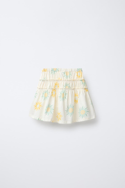 ZARA ЮБКА С ПРИНТОМ И ВСТАВКАМИ, ЖЕЛТЫЙ