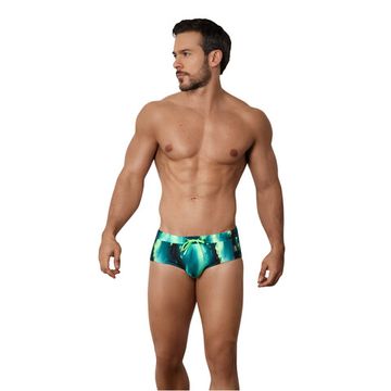 Мужские плавки зеленые с принтом Clever Moda TORRY VERDE SWIMSUIT BRIEF 155210
