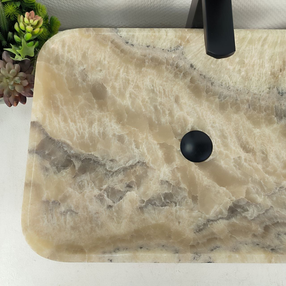 Раковина из оникса Rectangle Big Grey EO-64613 60*40*13 0203