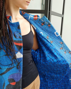 Пальто "Миро", по мотивам живописи художника сюрреалиста Жоана Миро