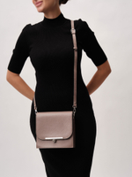 Кожаная сумка Deboro 30281 розово-серый