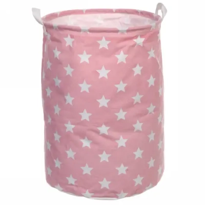 Корзина для хранения круглая Звезды 45*35 см розовый