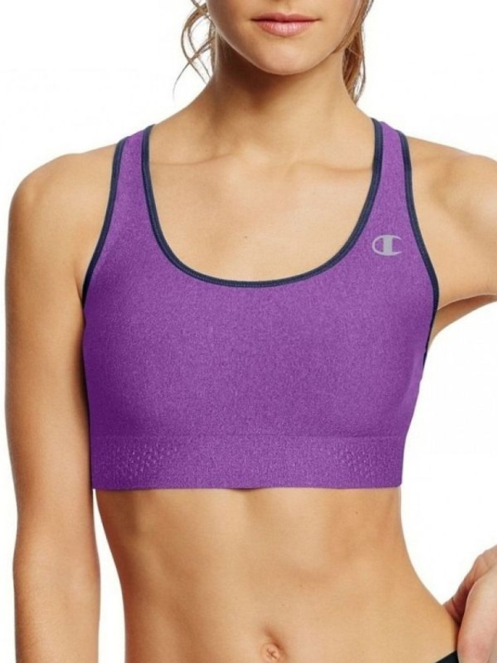 Спортивный бюстгальтер с бескаркасными дублированными чашками (Размер: M) (Цвет: фиолетовый)