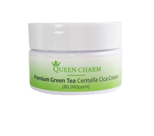 QUEEN CHARM Крем для лица увлажняющий с зелёным чаем и центеллой азиатской 8% Premium Green Tea Centella Cream 30мл