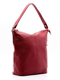 Повседневная женская средняя красная сумочка из натуральной кожи 30х30х13 см с фирменным логотипом Doublecity DC864