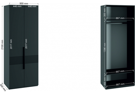 Шкаф Woodville Ника эйхория QR-17, графит