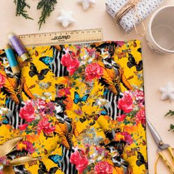 Ткань Барби эклектичный коллаж