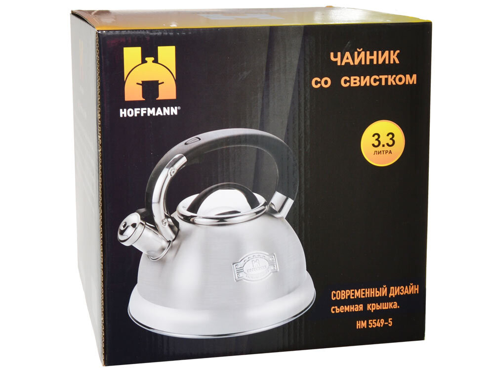 Чайник 3,3л со свистком металлик НМ 5549-5
