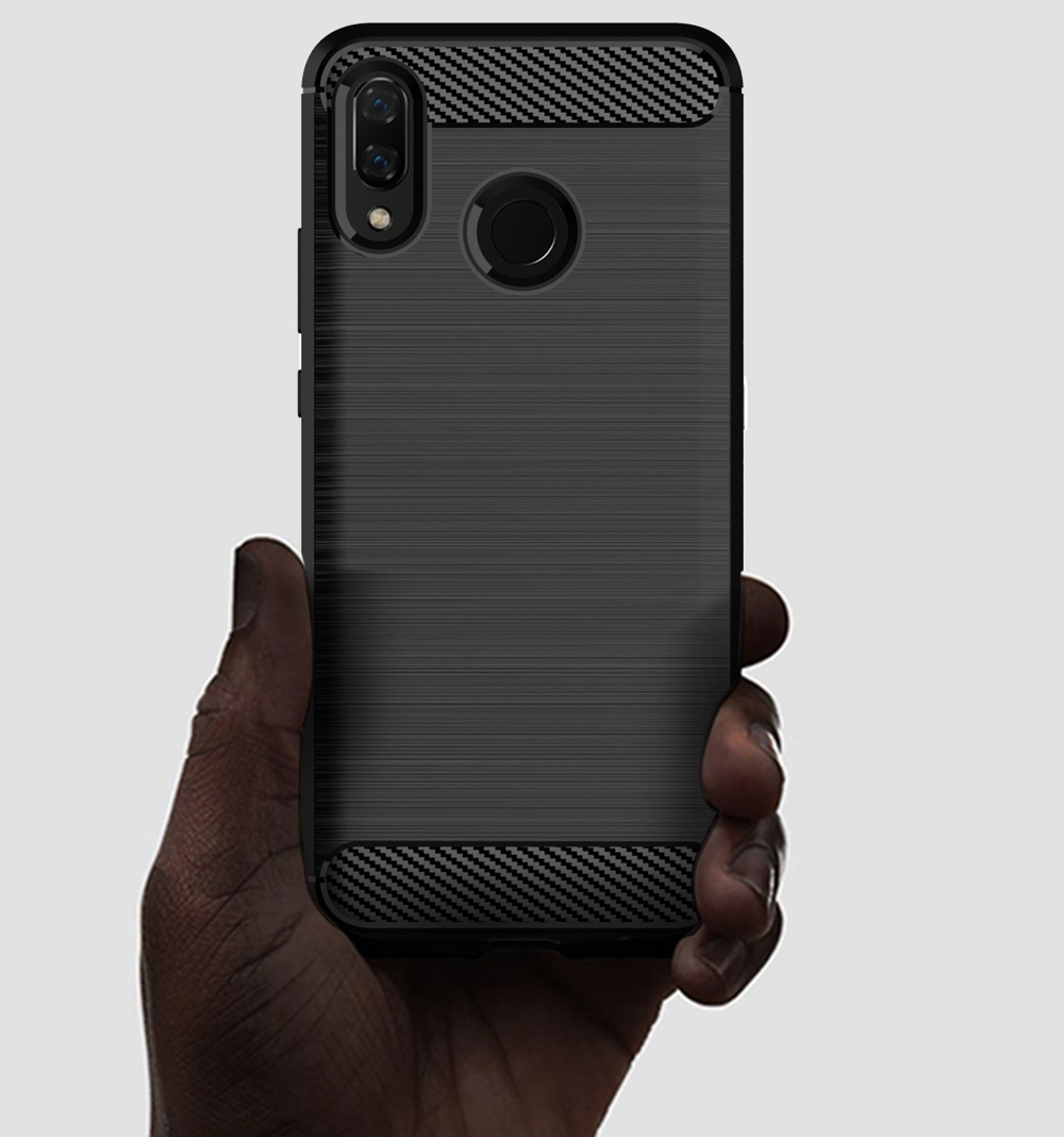 Чехол для Huawei Nova 3 цвет Gray (серый), серия Carbon от Caseport